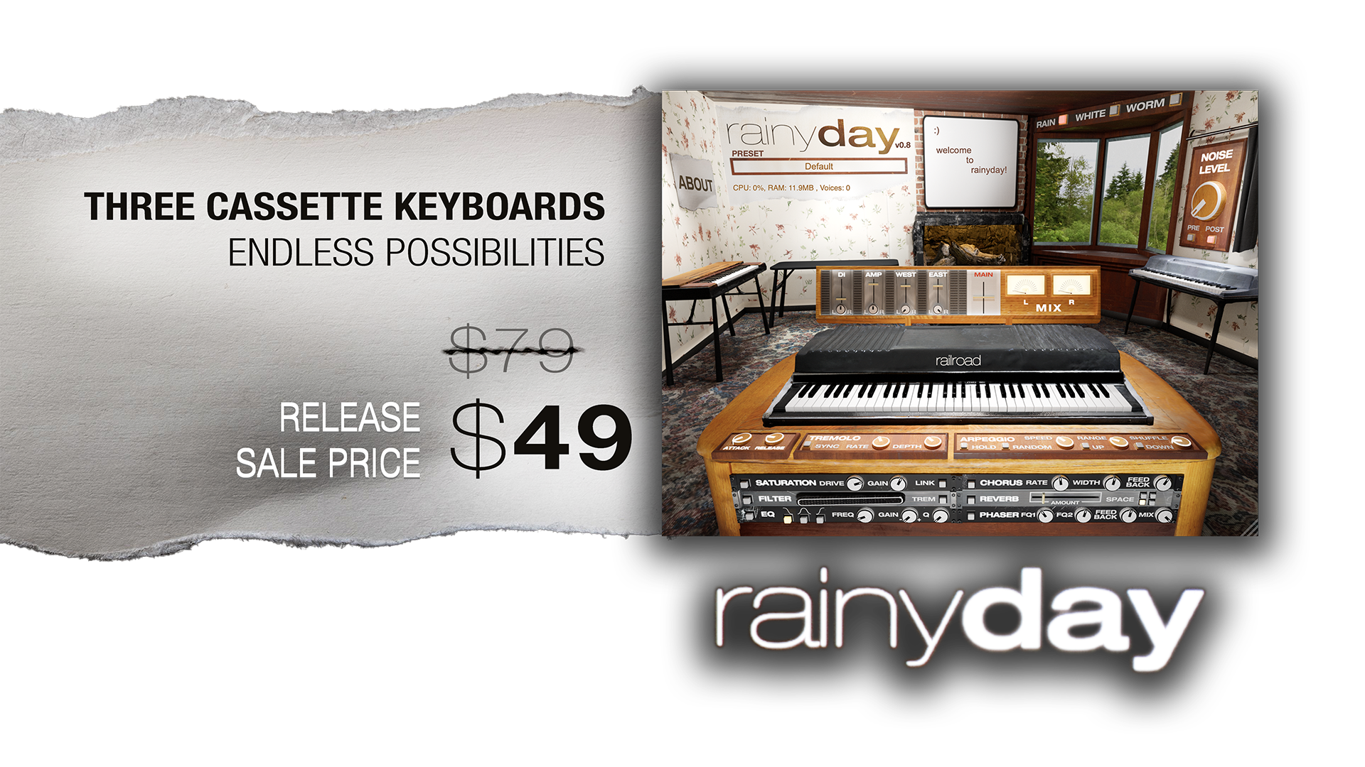 Three Cassette Keyboards, Infinite Possibilities: rainyday Regular Price: $79 Release Sale Price: $49
