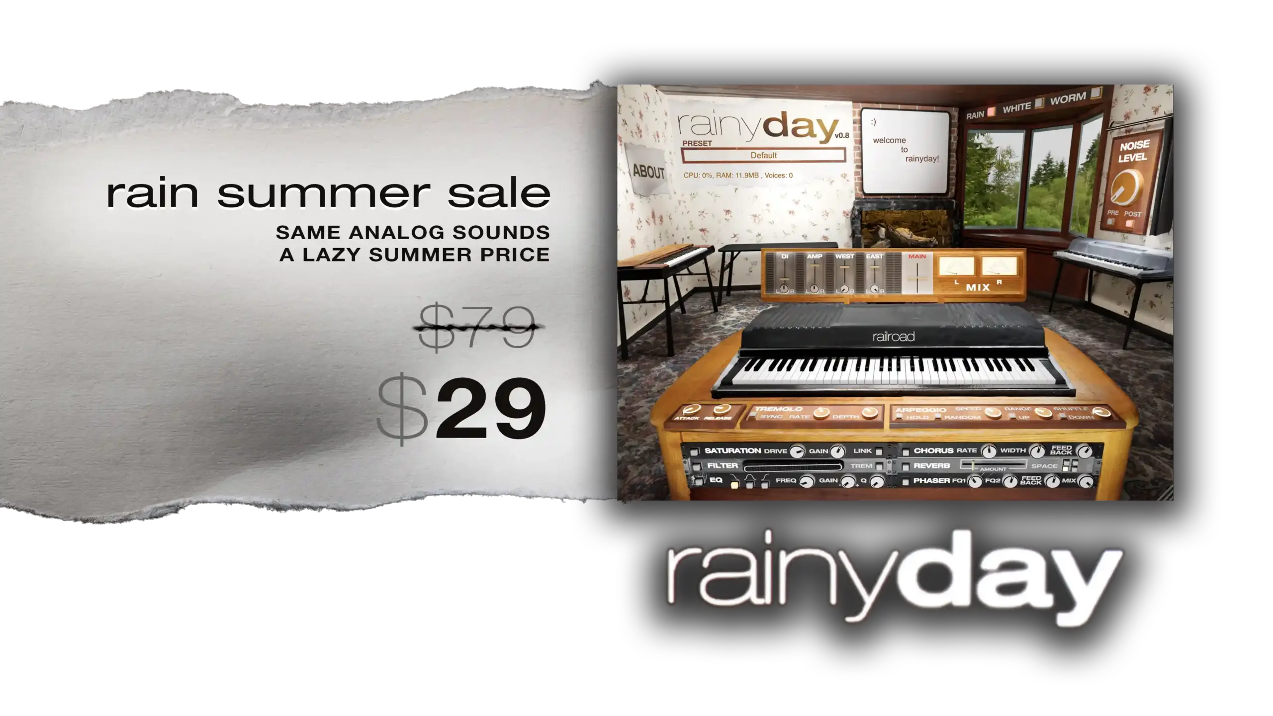 rain summer sale:
rainyday on sale for $29 instead of $79